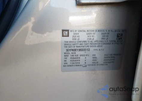 2011 Cadillac Srx Luxury Collection из США, поврежденный, VIN 3GYFNDEY3BS605153